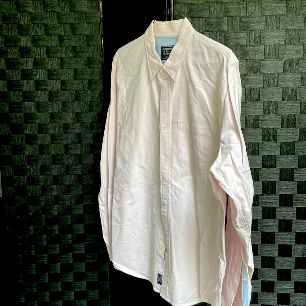 Abercrombie & Fitch Men's Pink Cotton XXL Button-down Prep Shirt